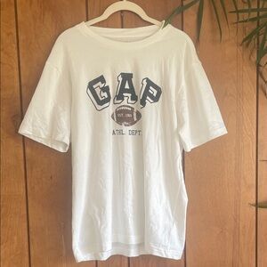 GAP White Graphic Tee with Football Design